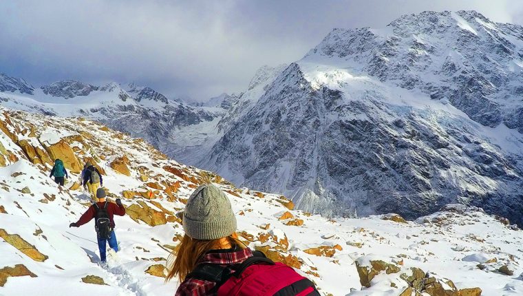 Students on mountain