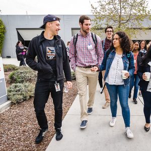 Students at Google campus