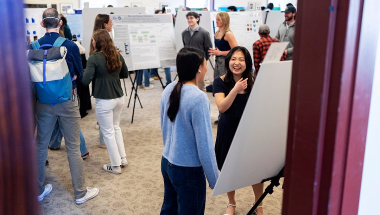 Students presenting research
