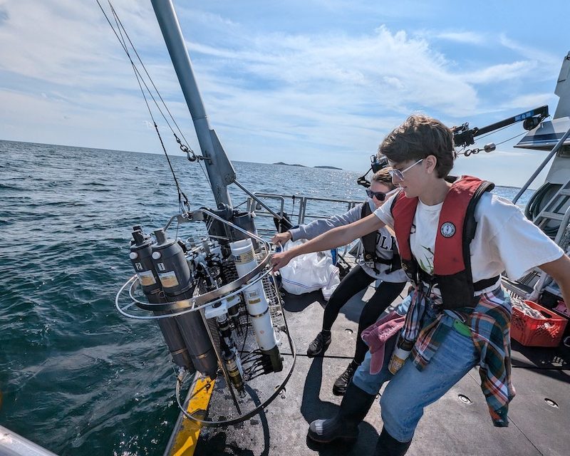 Students on a boat