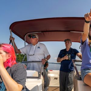 Students on a boat